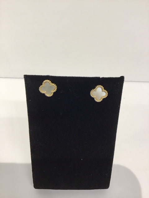 Van Cleef Style Tiny MOP Stud Earrings