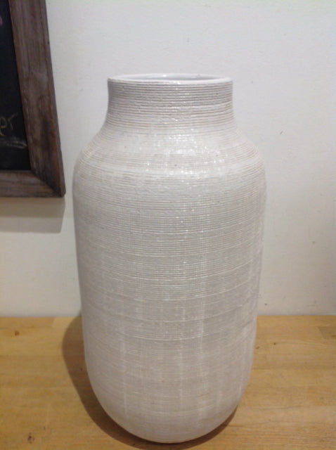 Vase- 22" C B 2 White Linen Pottery