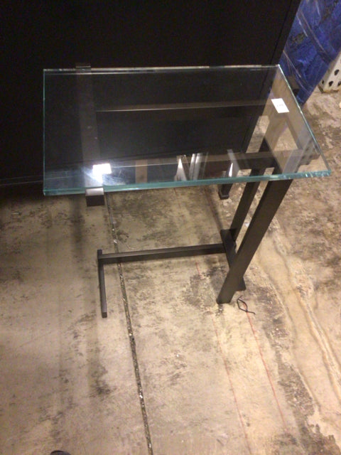16" X 10" Glass/Bronze Accent End Table
