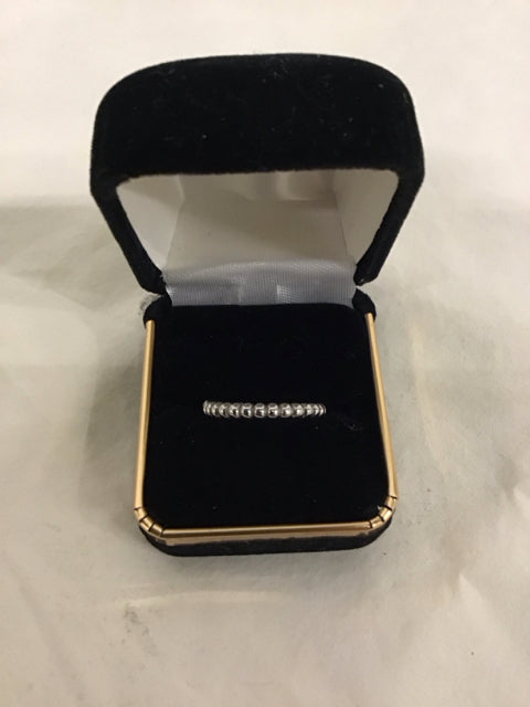 Silvertone Beaded Texture Ring