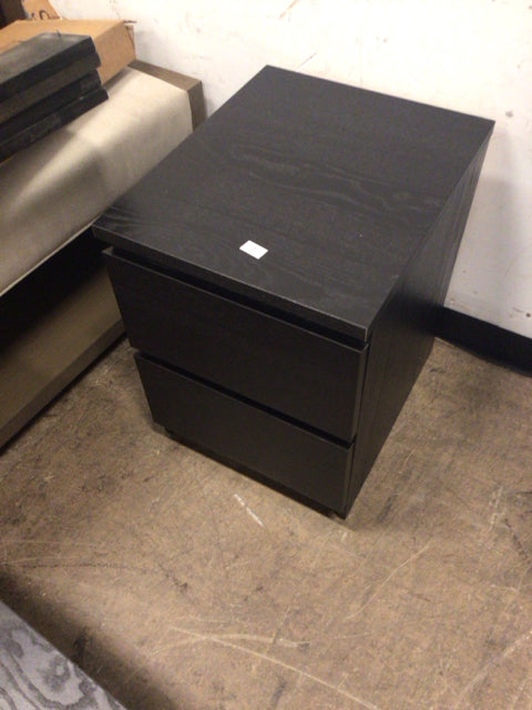 IKEA Dark Wood Two Drawer Nightstand