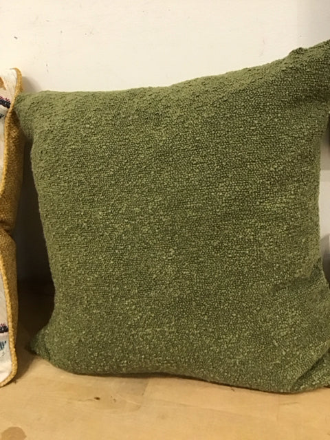 20" Olive Green Boucle Pillow