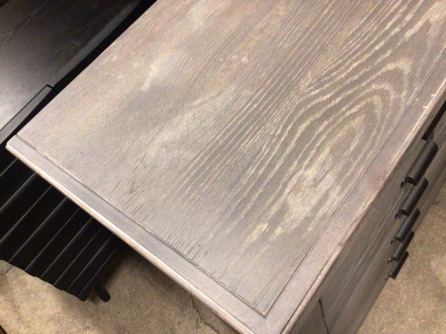 AS-IS 19" X 55" City Furniture Grey Six Drawer Dresser