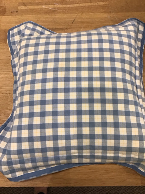 17" Blue Plaid Pillow
