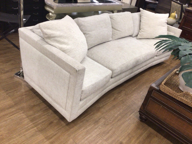 Clive Daniels Light Grey Fabric Sofa W/2 Pillows