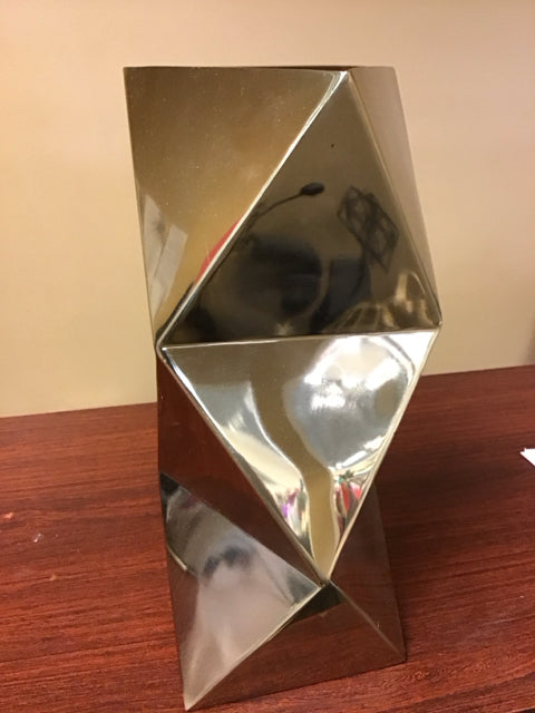 16" Gold Geometric Vase