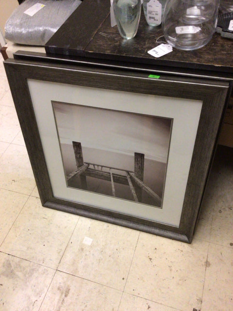 29 1/8" Square Dark Grey Framed Dock Print