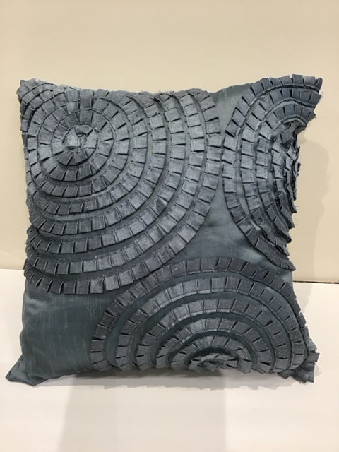 Blue Pleated Flower Top Pillow