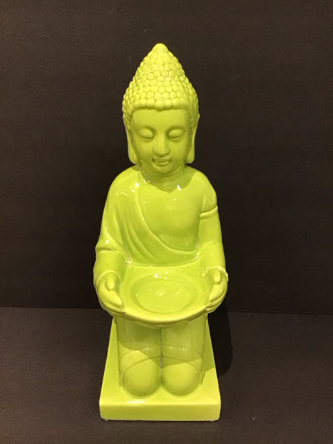 16" Green Ceramic Buddha