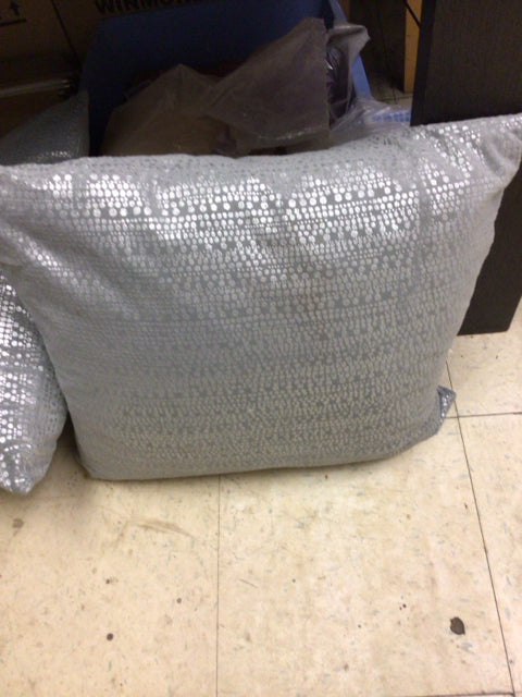 Silver Accent Light Blue Pillow