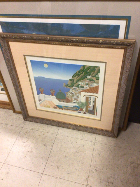 31" X 29" Thomas McKnight "Positano Terrace" Signed Serigraph