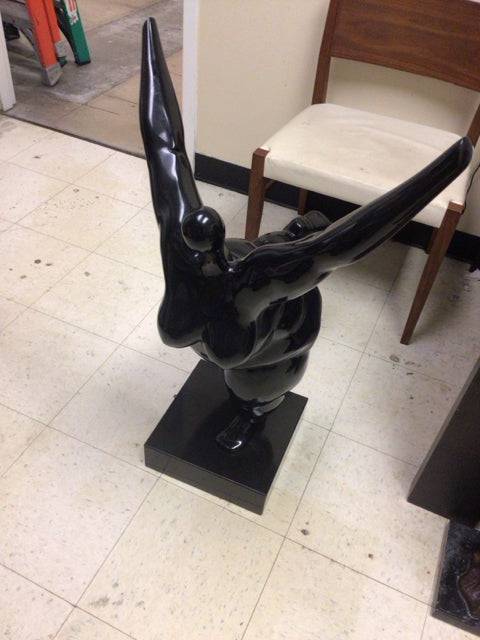 36" Botero Pirouette Style Female On Marble Base