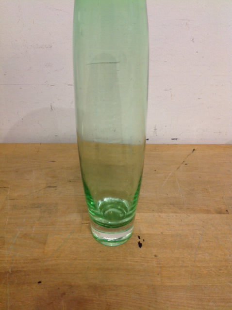 Vase- 14" Green Glass