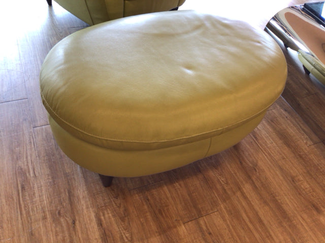 Italsofa Lime Green Leather Ottoman