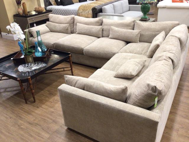 Morgan Design Two Pc Fabric Sectional Sofa