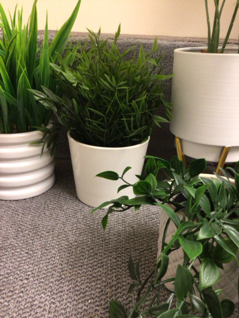 9 1/2" Ikea Faux Plant In White Planter