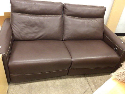 Chateau D' Ax Brown Leather Power Reclining Sofa