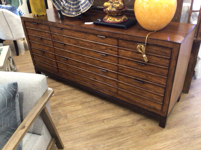 74" X 20" X 33.25" AS-IS Tommy Bahama Oceania Nine Drawer Dresser W/Mirror