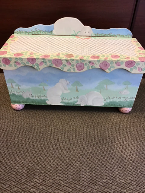 44"x19"x18" Hand Painted Bunny Trunk