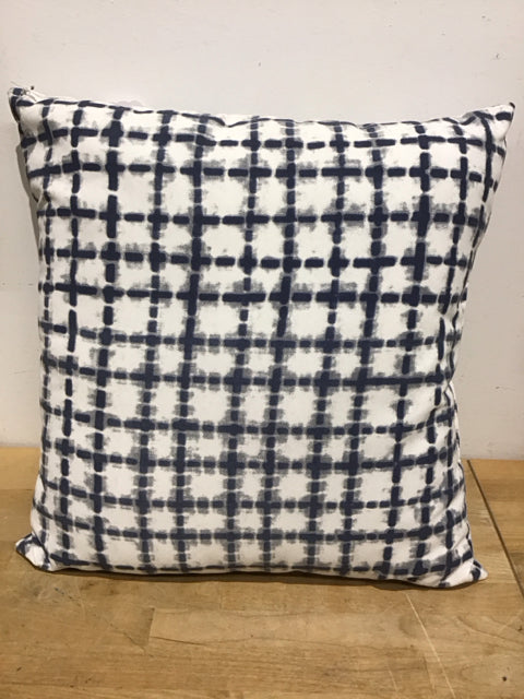 Blue/White Check Pattern Pillow