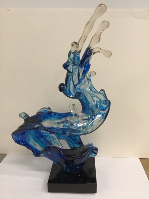 29" Ocean Blue Cortes Bay Wave Sculpture