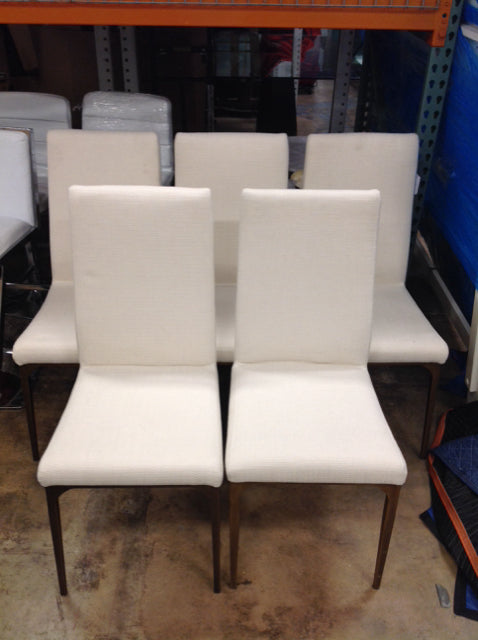 Set/5 Cream Dining Room Chairs AS-IS Light Soil
