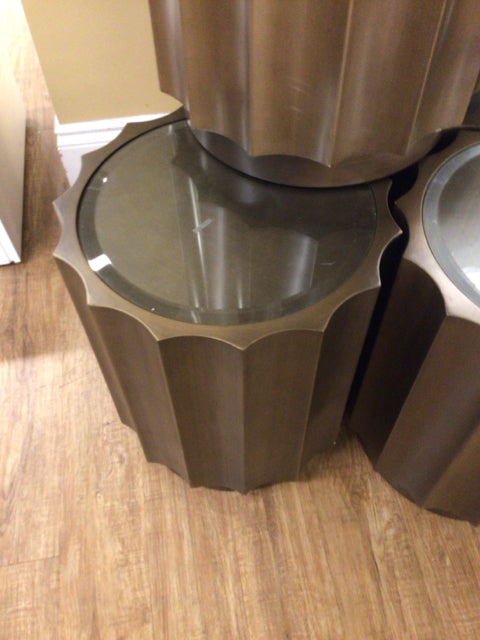 Bronze Color Fluted Accent Table