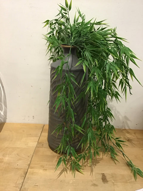 Flowers-Faux Fern In Grat Metal Vase