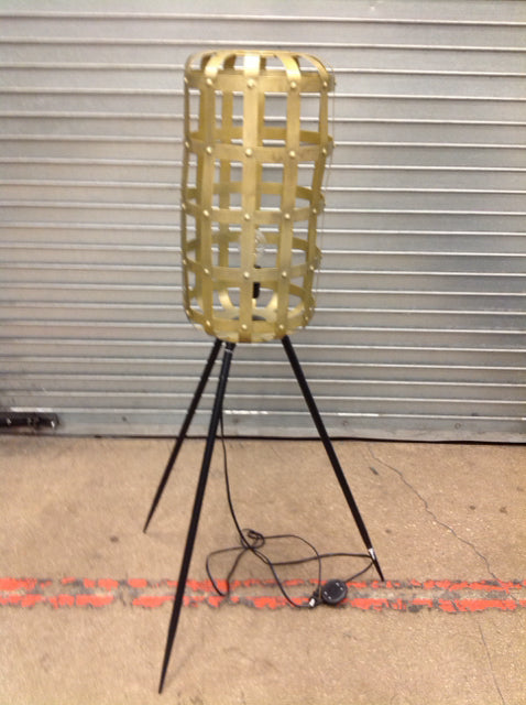 50" Gold Industrial Cage Floor Lamp