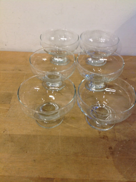 Set Of 6 C B Glass Dessert Bowls