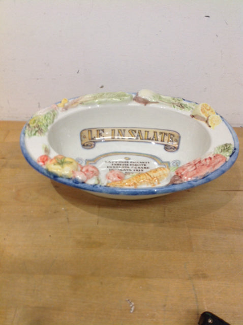 Bowl- 13" Italy Painted Ceramic