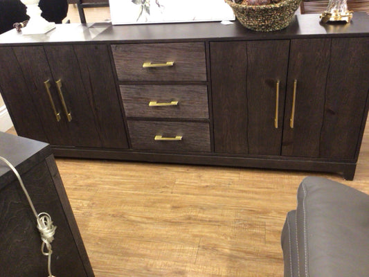 4 Door/3 Drawer Dark Wood Buffet