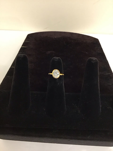 Gold Ring Oval Centerstone Crystal