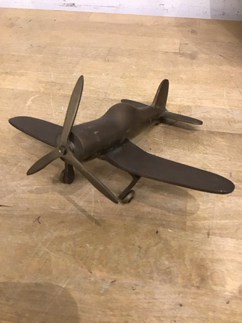 7" Brass Airplane Sculpture