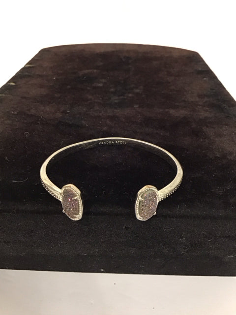Kendra Scott Silver Cuff Bracelet w/Drusy Quartz