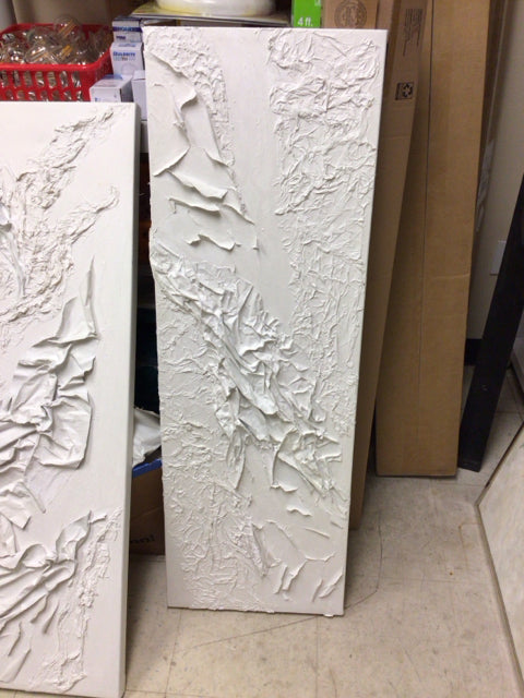 15 3/4" X 46 1/4" White Wall Art On Canvas