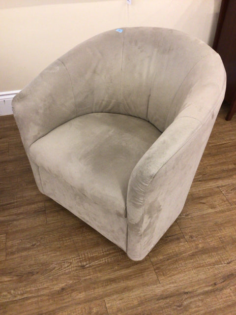 Natuzzi Grey Fabric Swivel Chair