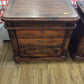 AS-IS Dark Wood Three Drawer Nightstand