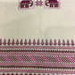 Cream Pink & Burgandy Elephant W/Fringe Runner