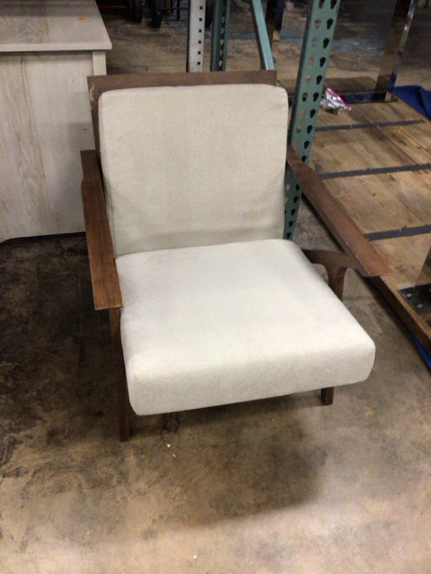 Taupe/Wood Frame Chair