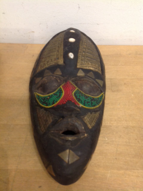 14" Wood Carved African Mask