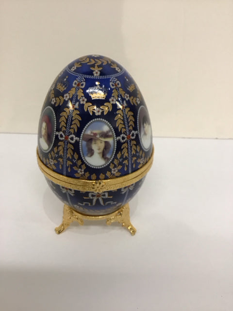 Blue Limoge Trinket Box