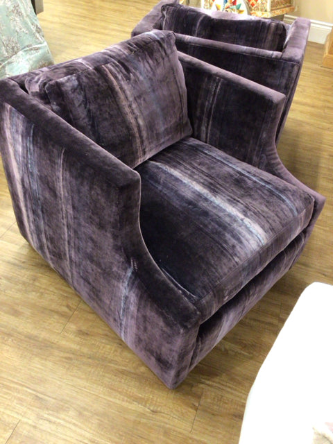 AS-Is Steven G Purple Velvet Arm Chair