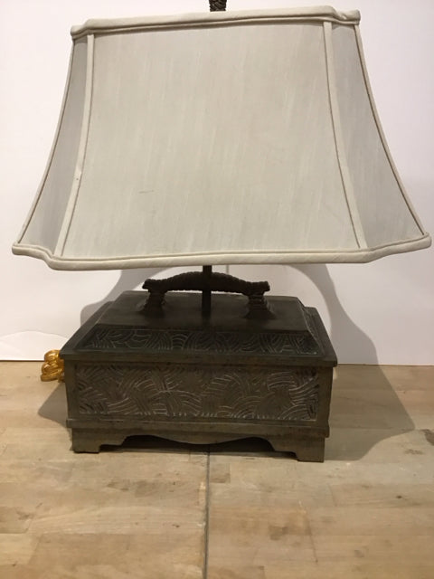 Distressed Rectangular Lamp w/Handle AS-IS Light Soil