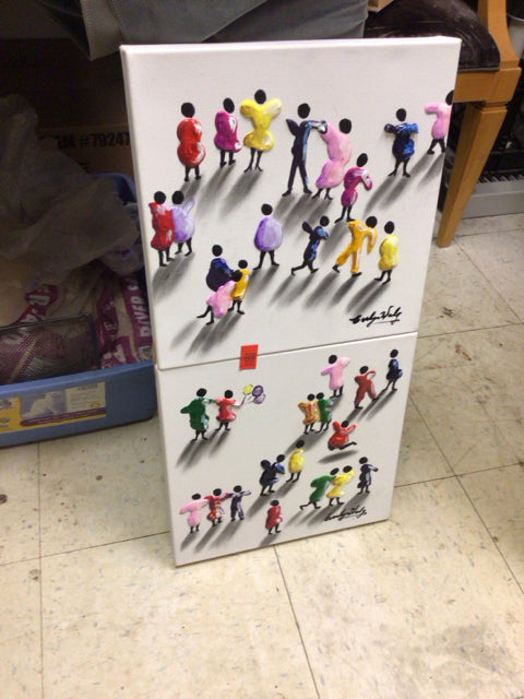 12" X 24" Figures Print On Canvas