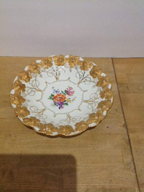 10" Meissen Porcelain Plate Raised Gilt