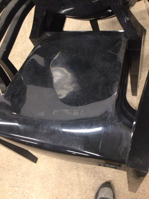 AS-IS Set Of 6 Black Lacqured Plastic Dining Chairs(Scratches/Marks)