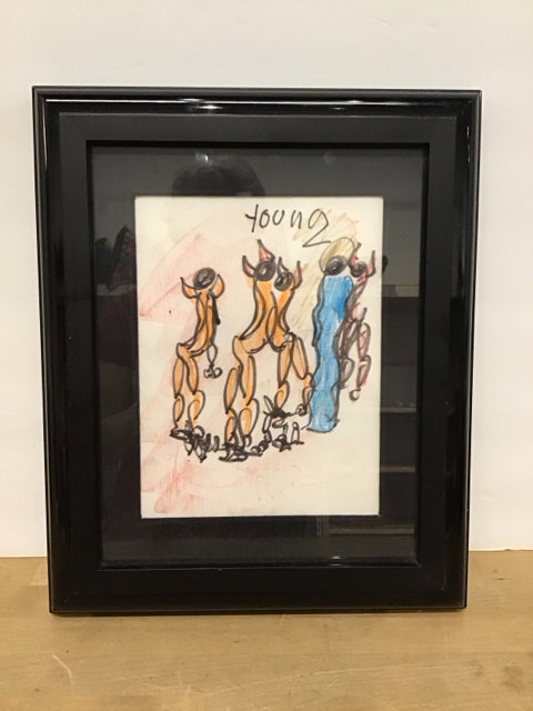 8x10 Framed Purvis Young Untitled Drawing