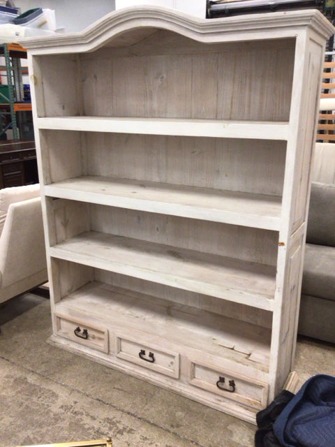 Light Wood Three Drawer Hutch
