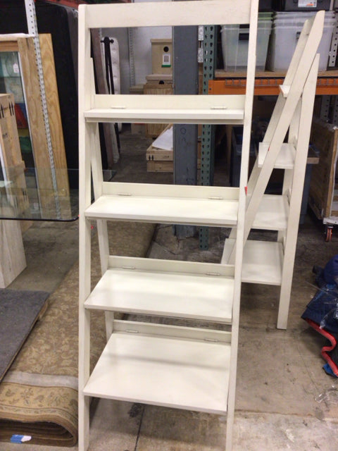 Ethan Allen Cream Distressed Ladder Shelving